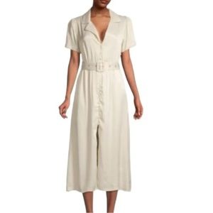 Weworewhat Camp Collar Satin Shirtdress cream | Size M